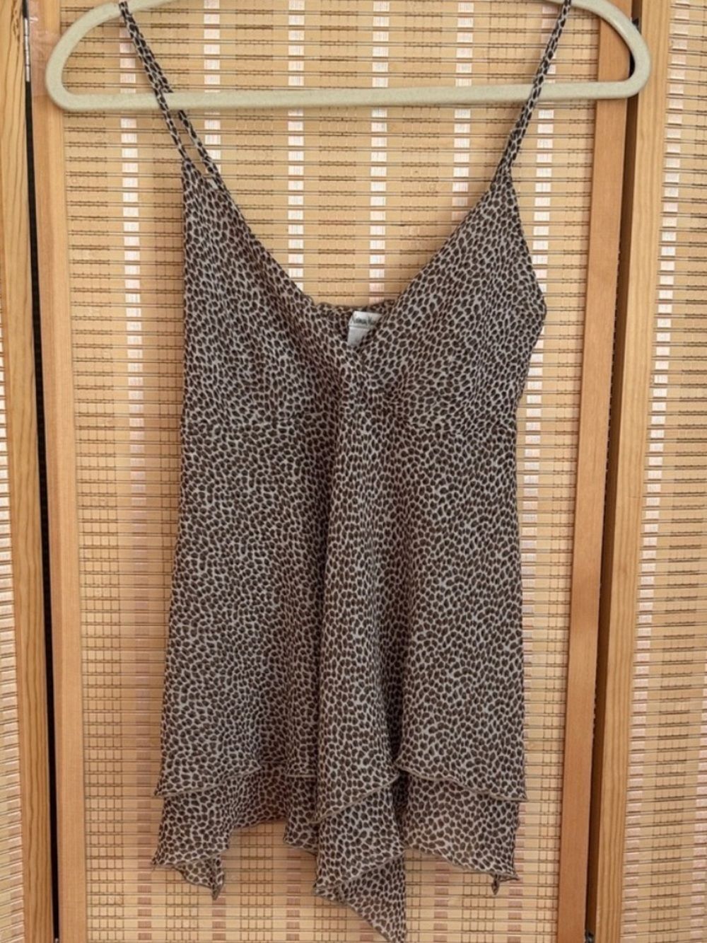 NEIMAN MARCUS Silk Leopard Cami XS float adjustable top